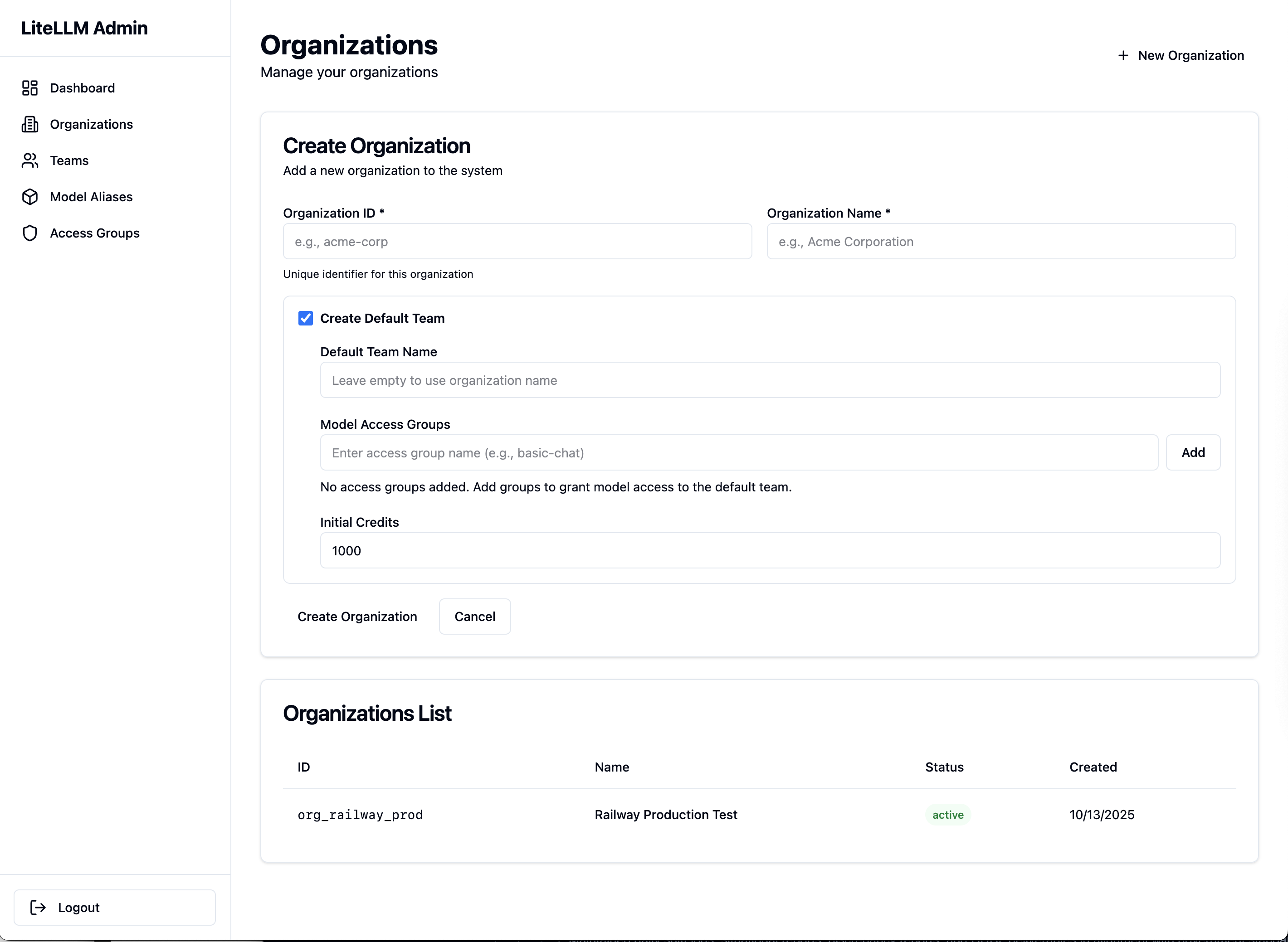 Organizations Management